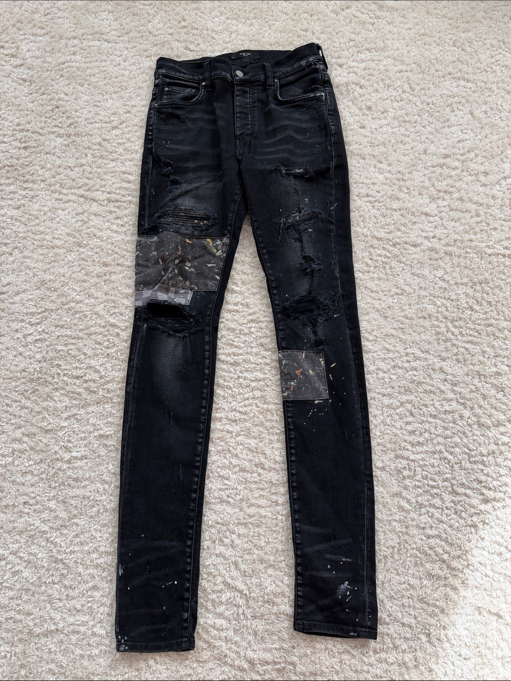 AMIRI Artpatch Checker Skinny Jeans